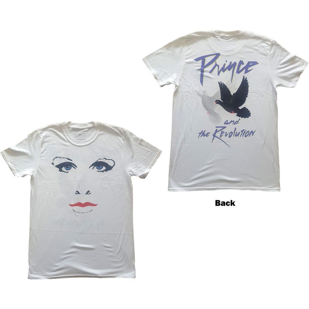 Prince Unisex T Shirt Faces Doves Back Print 2 Sided